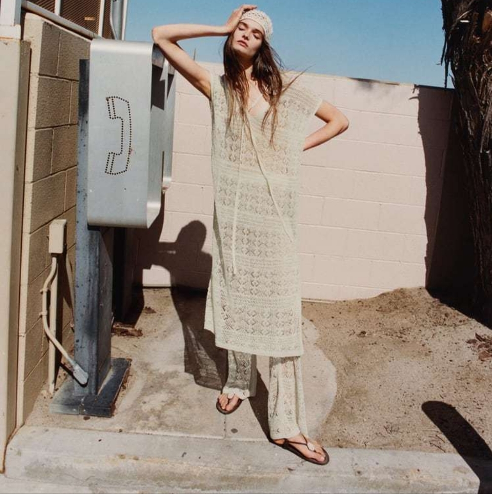 Zara Pointelle Knit Tunic